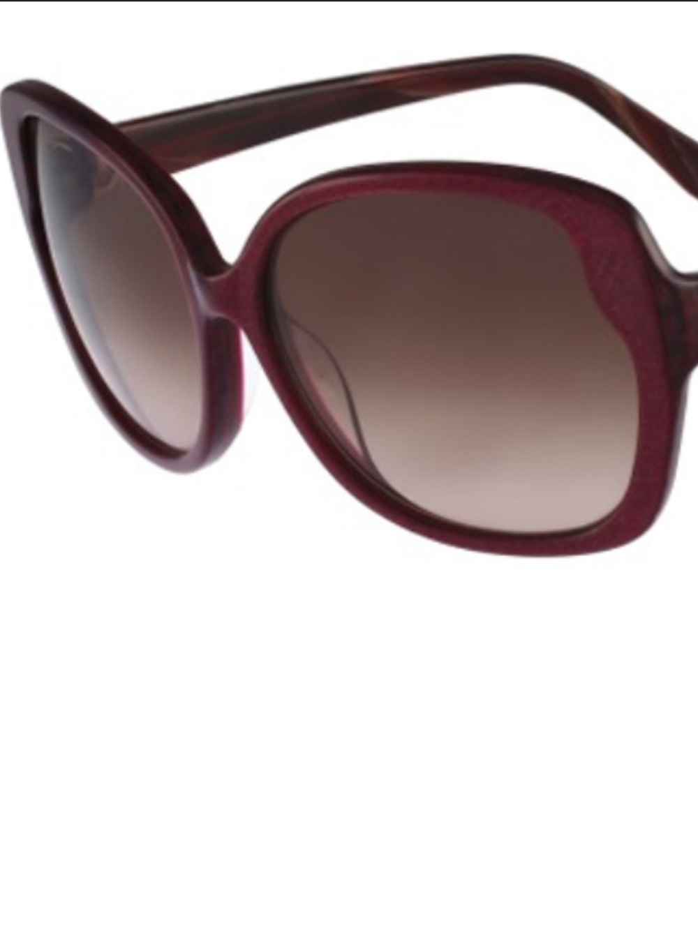 Salvatore Ferragamo Women's Burgundy and Brown Gradient Oversized Sunglasses - Picture 3 of 16